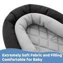 Pro Goleem Car Seat Head Support Infant, Soft Infant Car Seat Insert, 2 in 1 Carseat Head Support for Newborn, Perfect for Car Seat, Stroller, Swing, Bouncer, Gray and Black by TinyTreasures Baby Boutique