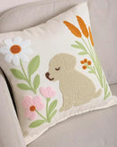 katre home madame & textile Embroidered Dog Pillow Cover – 18x18 inch Handmade Punch Needle Cushion – Boho Cotton Throw Pillow for Couch, Bed, or Gift for Dog Lovers by CozyNest Decor