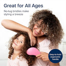 Crave Naturals Glide Thru Detangler Brush Pack of 2 - Curly Hair Brush for Women and Kids - Wet and Dry Comb for Adults - Soft Flexible Bristles for Gentle Use - Turquoise and Pink by TinyTreasures Baby Boutique