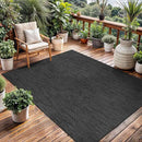 Washable Indoor Outdoor Rug 9x12 Weather Resistant Area Rugs Modern Solid for Porch Deck Balcony Backyard Patio Outside Carpet (9 X 12 Dark Grey) by CozyNest Decor