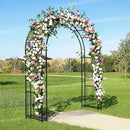 VINGLI Garden Arbor, Arch Archway for Wedding Ceremony Party, Steel Garden Trellis for Plant Climbing, Christmas Garden Decorations Pergola for Garden, Backyard, Lawn (Black, 75.5x22.8x94.5in) by GreenHaven Gardens