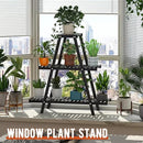 Plant Stand Indoor Plant Shelf Outdoor bamboo Plant Rack, 3 Tiers Ladder Plant Holder Flower Stand for Living Room Balcony Garden Patio,Living Room Boho Home Decor for Gardening Gifts (Black) by GreenHaven Gardens
