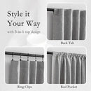MYSKY HOME 90 Inches Long Living Room Curtains 2 Panels Boho Semi Sheers Light Filtering for Bedroom Windows, Linen Look Texture Soft Touch Country Back Tab, 50" Wide x 90" Long, Dove Grey, 2 Panels by CozyNest Decor