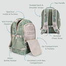 Bentgo Kids 2-in-1 Backpack & Insulated Lunch Bag - Durable 16” Backpack & Lunch Container in Unique Prints for School & Travel - Water Resistant, Padded & Large Compartments (Dino Fossils) by TinyTreasures Baby Boutique