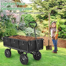 Homdox MAX 880LB Garden Cart, Heavy Duty Garden Wagon, Mesh Foldable Garden Cart, Pullable Gardens Wagon with 180° Rotating Handle, Collapsible Garden Carts for Yard Beach Farm, Black with Bag by GreenHaven Gardens