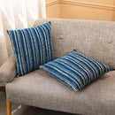 Yeiotsy Pack of 2, Modern Striped Throw Pillow Covers Bohemia Cushion Covers Home Decoration (Navy Blue, 18 X 18 Inches) by CozyNest Decor