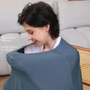 Nursing Cover for Breastfeeding, 360°Full Coverage Nursing Poncho, Rayon Soft & Breathable Breastfeeding Cover up (Smooth Rayon, Blue) by TinyTreasures Baby Boutique