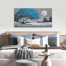 TAIJXAGSG Wall Art For Living Room Blue Tree Moon Canvas Art Wall Decor Artwork Print Painting 20" X 40" Canvas Picture For Bedroom Decor Modern Salon Kitchen Office Hang A Picture by CozyNest Decor