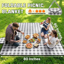 TigeJoy Extra Large Picnic Blanket Waterproof Foldable 80''x80'', Outdoor Picnic Mat Beach Blanket Sandproof for Park, Grass, Travel, Hiking, Camping Essentials, Gingham Picnic Blanket by TinyTreasures Baby Boutique