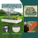 Raised Garden Bed Beige, 6x3x1ft Galvanized Raised Garden Bed Outdoor Metal for Gardening Vegetables Flower Garden Planter Box Large Raised Bed with Gloves and 3ftx30ft Weed Barrier Fabric by GreenHaven Gardens