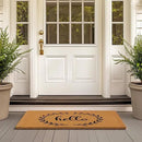 Barnyard Designs Natural Coco Coir Heavy Duty Backing Doormat - Large Cute Non-Slip Front Door Welcome Mat for Outside Entrance or Porch Entry, Brown (24x36, Hello) by CozyNest Decor