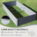 Domi Raised Garden Beds Outdoor, 6x3x1.5Ft Thickening Tall Metal Rectangular Deep Root Box Planter for Vegetables, Flowers, Herbs, and Succulents 1.5" Deep w/ 192 Gallon Capacity - Silvery by GreenHaven Gardens