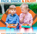MINI Lunch-Box Snack Containers for Kids | SMALL Bento-Box Portion Container | Leak-proof Boxes for School Work Travel | Best for Adults Boys or Girls | Blue + Orange Set of 2 by TinyTreasures Baby Boutique