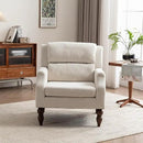 Kidol & Shellder White Oversized Accent Chair for Living Room Set of 2 Modern Reading Chair with Back Wide Upholstered Comfy Single Sofa Chair for Bedroom Lounge Side Corner Fabric Armchair by CozyNest Decor