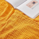 EMME Cotton Blanket Queen Size for Bed Soft Large Muslin Bed Blankets 90"x90" Lightweight Breathable All Season Gauze Blanket, Mustard Yellow by CozyNest Decor