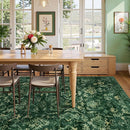 Deerly Dark Green Area Rugs 9x12 for Living Room Soft Non-Slip, Large Bedroom Rug Vintage Dining Room Rug Tribal Farmhouse Carpet for Dining Room Office Green by TinyTreasures Baby Boutique