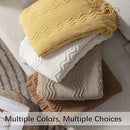 MIULEE Knitted Boho Throw Blanket for Couch Textured Knit Terracotta Rust Blanket with Tassels Cozy Woven Farmhouse Blanket for Sofa Bed Chair Wave Pattern Fall Decor 50"x60", Orange by CozyNest Decor