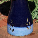 Sunnydaze 21" H Ceramic Bird Bath for Outside - Hand-Painted Outdoor Bird Bath Bowl, UV/Frost-Resistant Finish - Dark Blue - Cut Out Pedestal by GreenHaven Gardens