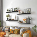 24 Inch Floating Shelves for Wall Rustic Black Wood Wall Shelves for Bedroom Set of 4 by CozyNest Decor