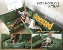 Oversized Modular Sofa Comfy Cloud Couch with Storage, Extra Deep Plush Sectional Sofa Set for Living Room, Covers Washable, Chenille, Olar (Green, 8-Seater with Corner & 2 Ottomans, u-Shaped) by CozyNest Decor