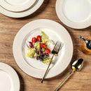 GBHOME Ceramic Dinnerware Sets,18 pcs Embossed Elegant Stoneware Plates and Bowls Sets, Housewarming Wedding Gift | Dishwasher & Microwave Safe | Dishes Set Service for 6 by CozyNest Decor