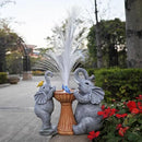 Elephant Statue Solar Garden Decor,Resin Elephant Statue and Colour Changing Optical Fiber Solar Lights,Outdoor Decor for Balcony, Garden, Patio, Yard, Lawn, Gifts for Mom Grandma by GreenHaven Gardens