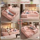 ovios 104" Cloud Sectional Couch with L-Shape Chaise,Modern Modular Sofa with Deep Seat, Upholstered Couches for Living Room Bedroom,No Assembly Required, Pink (Plush Corduroy Fabric) by CozyNest Decor