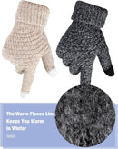 Geyoga 2 Pairs Women's Winter Touch Screen Gloves Soft Warm Fleece Lined Knit Elastic Cuff Winter Texting Gloves by TinyTreasures Baby Boutique