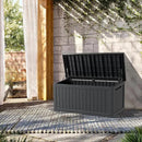200 Gallon Lockable Resin Deck Box, Waterproof & UV-Resistant Outdoor Storage Box for Outdoor Cushion Storage, Garden Tools & Pool Accessories Storage, Black by GreenHaven Gardens