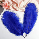 THARAHT Blue Ostrich Feathers 12pcs Large Natural Bulk 16-18Inch 40cm-45cm for Wedding Party Centerpieces Halloween and Home Decoration Feathers by CozyNest Decor