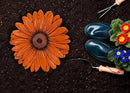 NAT & Jules Gerbera Daisy Flower Shaped Dimensional Indoor Outdoor 12 inch Cast Resin Decorative Garden Stepping Stone, Patio, Walkway Sculpture Yard Art, Orange by CozyNest Decor