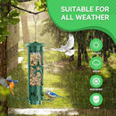 Squirrel Proof Bird Feeders for Outdoors Hanging, Metal Squirrel Proof Bird Feeder with Gravity Protection, 3LB Large Capacity Wild Bird Feeders for Outside Finch, Cardinal, Blue Jay (Green) by GreenHaven Gardens