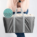 CleverMade Collapsible Laundry Tote - Charcoal Gray 2-Pack 50L - Foldable Storage Organization Container for Clothes Laundry Room Storage Solution by CozyNest Decor