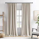 RAIN CITY Extra Wide Curtains 102 Inch Long 2 Panels,Floor to Ceiling Custom Made Boho Noise Reduction Track System Curtain Panels for Country Villa Back Tab Pleat Tape with Hooks, Beige 70x102 by CozyNest Decor