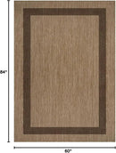 CAMILSON Outdoor Rug 5x7 - Modern Outside Rugs for Patios Porches Waterproof Durable Washable Non-Shedding, Easy-to-Clean Indoor Outdoor Area Carpet (5 x 7, Bordered - Jute) by GreenHaven Gardens