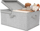 GRANNY SAYS Fabric Storage Bin with Lid, Decorative Storage Box, Extra Large Storage Baskets, Closet Organizer, Gray, 1-Pack by CozyNest Decor