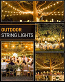 Outdoor String Lights Waterproof, 300FT Patio Lights with 146 Shatterproof ST38 Globe Bulbs(6 Spare), Connectable Dimmable LED Hanging String Lights for Outside Backyard Porch Balcony(150FT x 2) by CozyNest Decor