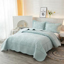 MarCielo 3-Piece 100% Cotton Oversized Bedspread Lightweight Quilt Coverlet Embroidery Farmhouse Bedding Set T0 (Aruba Blue, Oversized King (118"x106")) by CozyNest Decor