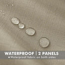 HolidayIdeas 6 Panels Linen Outdoor Curtains for Patio Waterproof Taupe Outside Curtains 54"x95"-Indoor/Outdoor Gazebo Curtains Weighted Weatherproof, Privacy for Pergola, Porch, Cabana, Backyard by CozyNest Decor