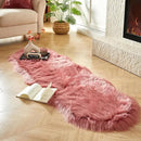 AMTOVO Faux Sheepskin Rug, Blush Pink Ultra Soft Fluffy Shag Area Rug, 2 x 6 ft Faux Fur Rug for Bedroom Sofa Throw Cushion Room Decor, Sheepskin by CozyNest Decor