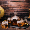 Etched World Map Globe Whiskey Decanter Set 750ML With 4 10OZ Map Glasses 13 H X 13 L By The Wine Sa by The Wine Savant