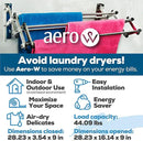 AERO W Racks Stainless Steel Wall Mounted Collapsible Laundry Clothes Drying Rack 45 Pound Capacity 11 Linear Ft by CozyNest Decor