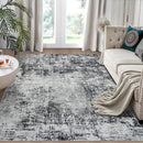 6x9 Area Rugs for Living Room Rug Washable: Modern Rug for Dining Room Bedroom Carpet Non Slip Low Pile 6 by 9 Indoor Abstract Nursery Home Office Black Grey by TinyTreasures Baby Boutique