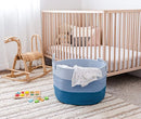 OrganiHaus Toy Storage Basket for Kids, Large Cotton Rope Organizer Bin for Nursery, Toy Box, Blanket Holder, Baby Hamper for Living Room, Soft & Washable, 20x13 inches - Blue by TinyTreasures Baby Boutique
