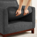 Extra Deep Accent Chair, Comfy Fabric Armchair with Wood Base, Upholstered Single Sofa Chair for Living Room & Bedroom, Boucle Dark Gray by CozyNest Decor