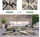 GENIMO Outdoor Rug 6' x 9' Waterproof for Patios Clearance, Reversible Outdoor Plastic Straw Camping Rug Carpet, Large Area Rugs Mats for RV, Camper, Deck, Balcony, Porch, Beach, Picnic, Black&Beige by CozyNest Decor