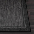 CAMILSON Indoor Outdoor Rug, 9x12 Bordered Dark Grey Black Modern Large Area Rugs for Indoor and Outdoor Patios, Kitchen and Hallway Mats, Washable Porch Deck Outside Carpet (Bordered Black, 9 x 12) by GreenHaven Gardens