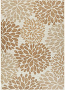 Beverly Rug Outdoor Rug 10x14 Modern Exotic Tropical Leaf Area Rugs for Indoor and Outdoor Patio Deck Porch Garden Water Resistant Washable Outside Carpet (10 x 14 Beige) by CozyNest Decor