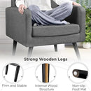 Yaheetech Modern Living Room Chair, Mid-Century Armchair Button Tufted Back and Wood Legs, Vintage Lounge Chair for Bedroom/Home Office/Study, Gray by CozyNest Decor