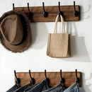 SKOLOO Rustic Wall Mounted Coat Rack with 16 Inch Mounting Hole Distance, Pine Solid Wood Coat Hook Hanger - 5 Hooks for Hanging Clothes Robes Towels Coats by CozyNest Decor